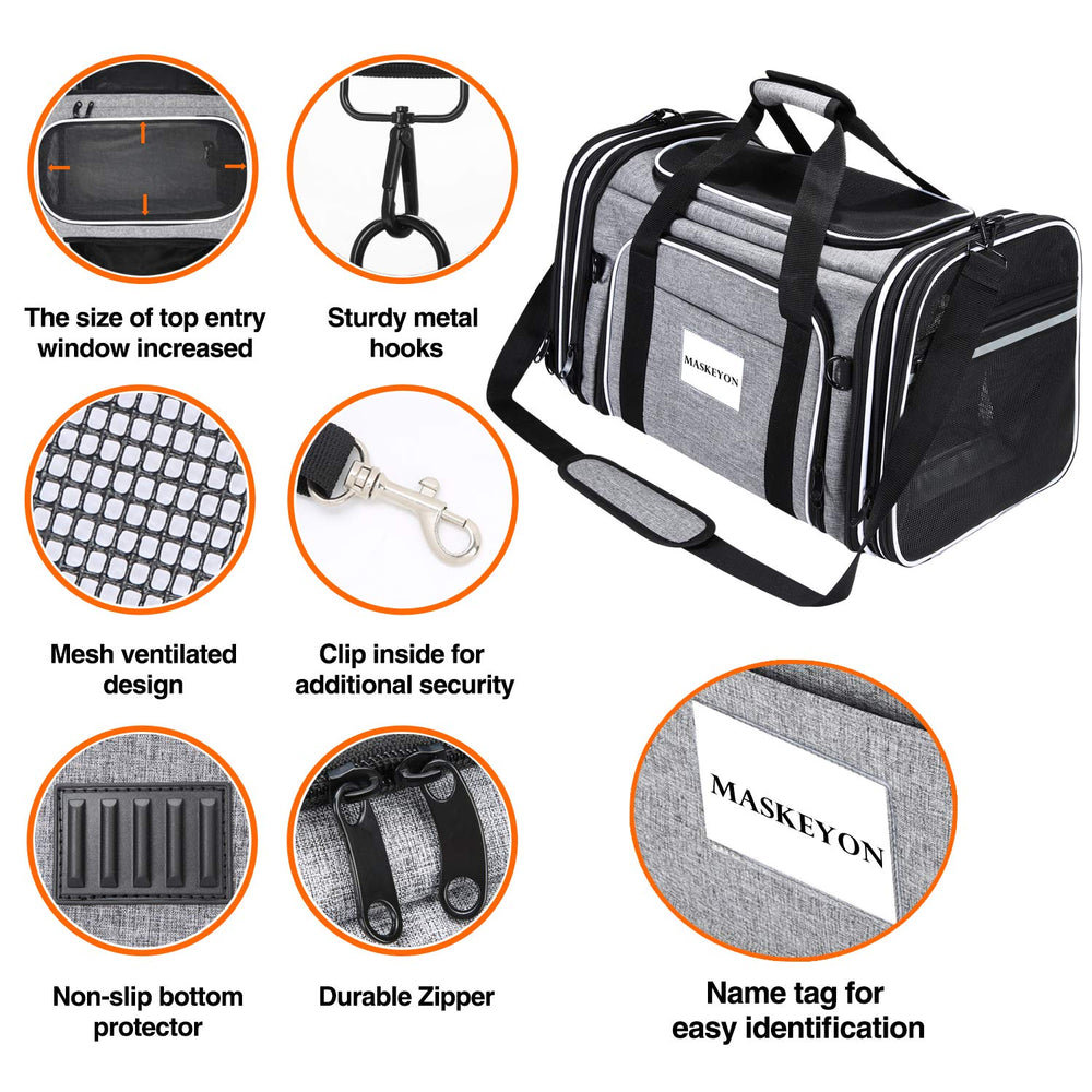 MASKEYON four entrances provide easy access from top or sides during travel.