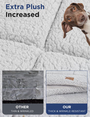 MASSFU dog bed 36x27 gray reversible plush side for warmth