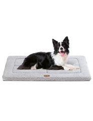 MASSFU dog bed 36x27 gray top view—cozy plush surface for restful naps