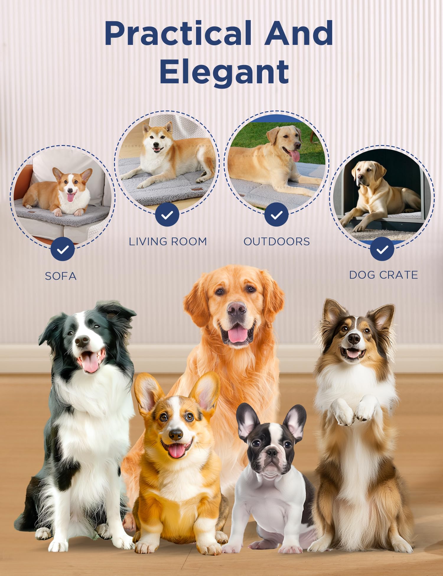 MASSFU dog bed machine-washable image showing easy cleaning