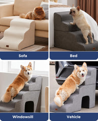 MASSFU dog stairs with non-slip base on floor