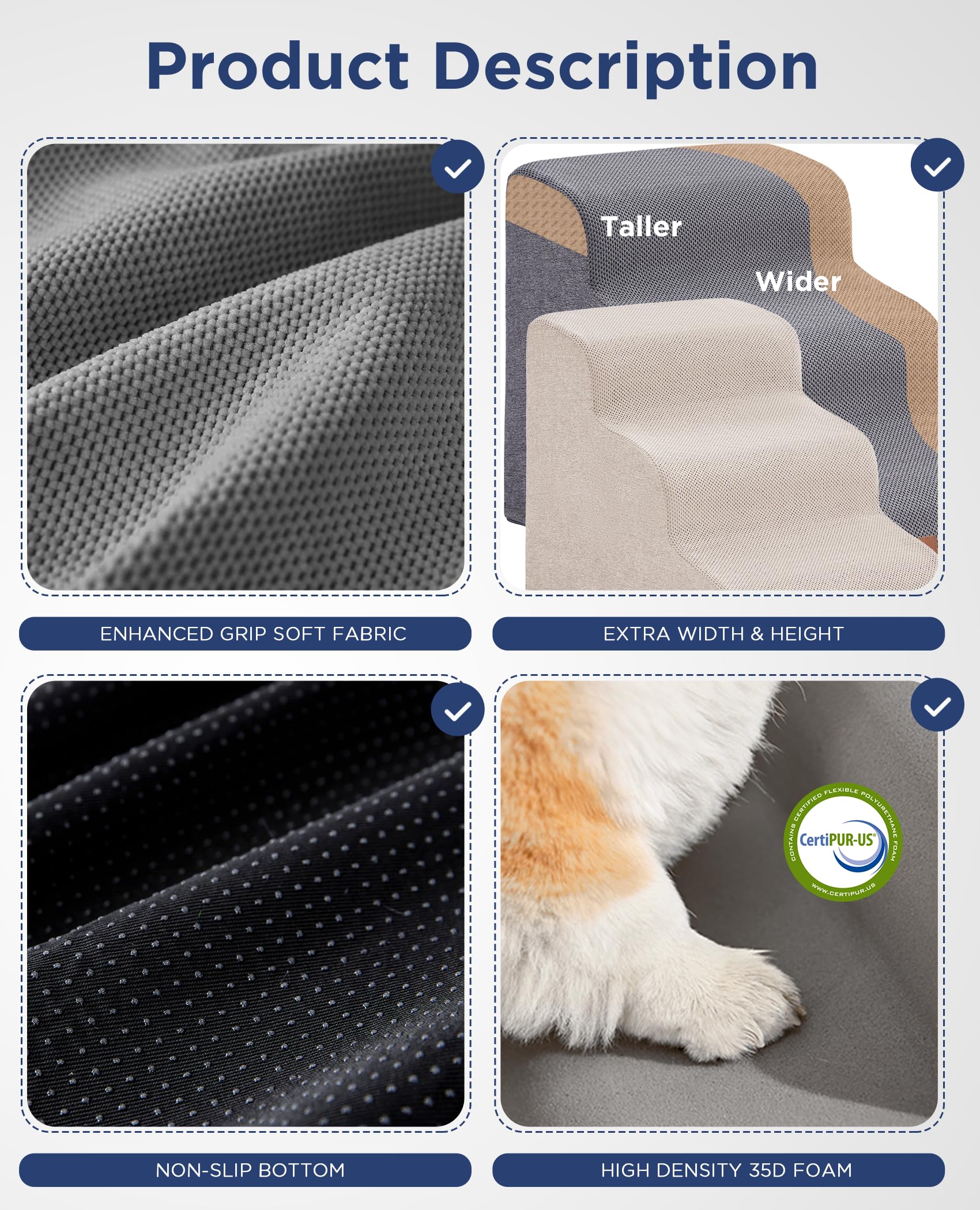 MASSFU pet stairs in living room aiding sofa access