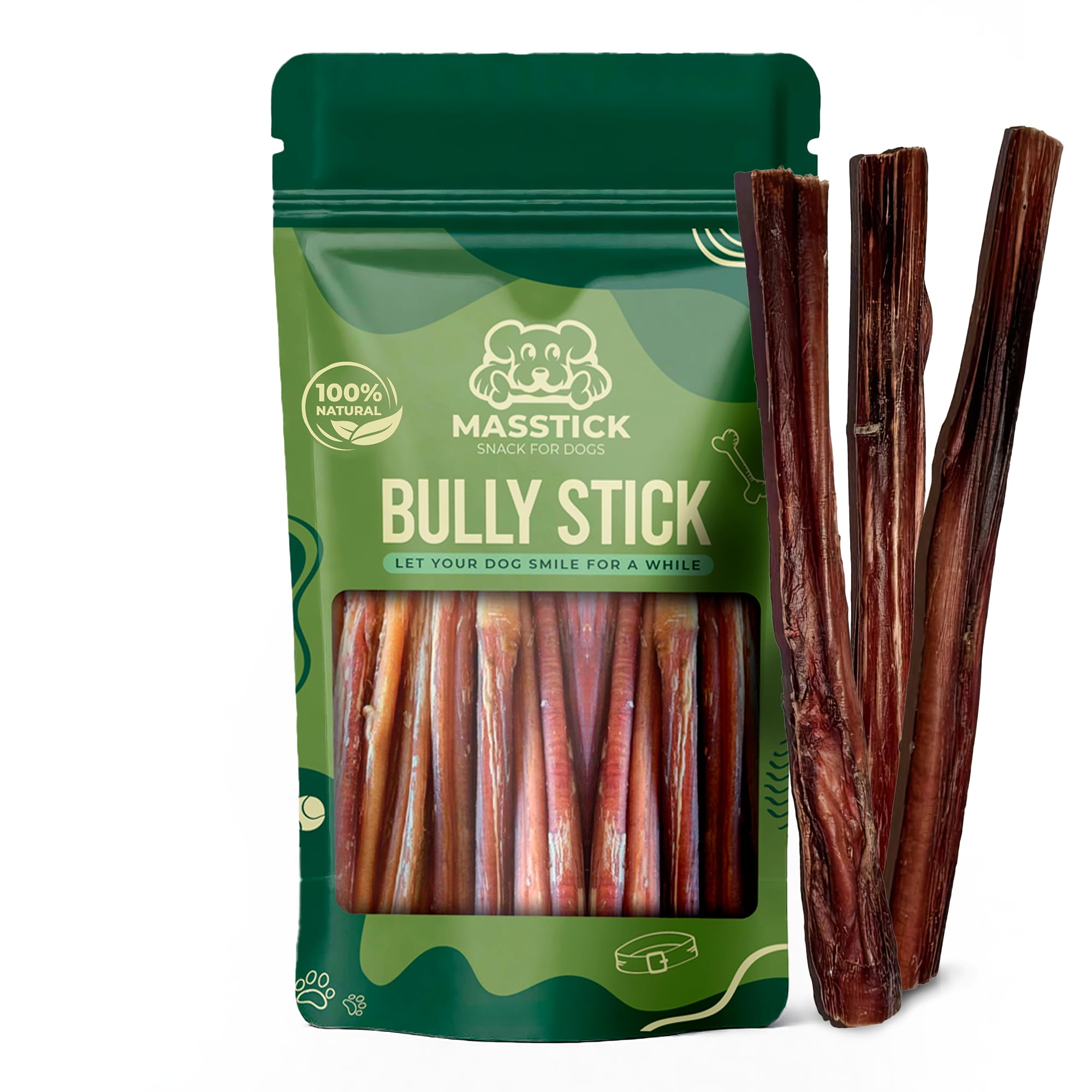 MASSTICK Bully Sticks 4inch packaging for convenient storage and odor-free dog treats