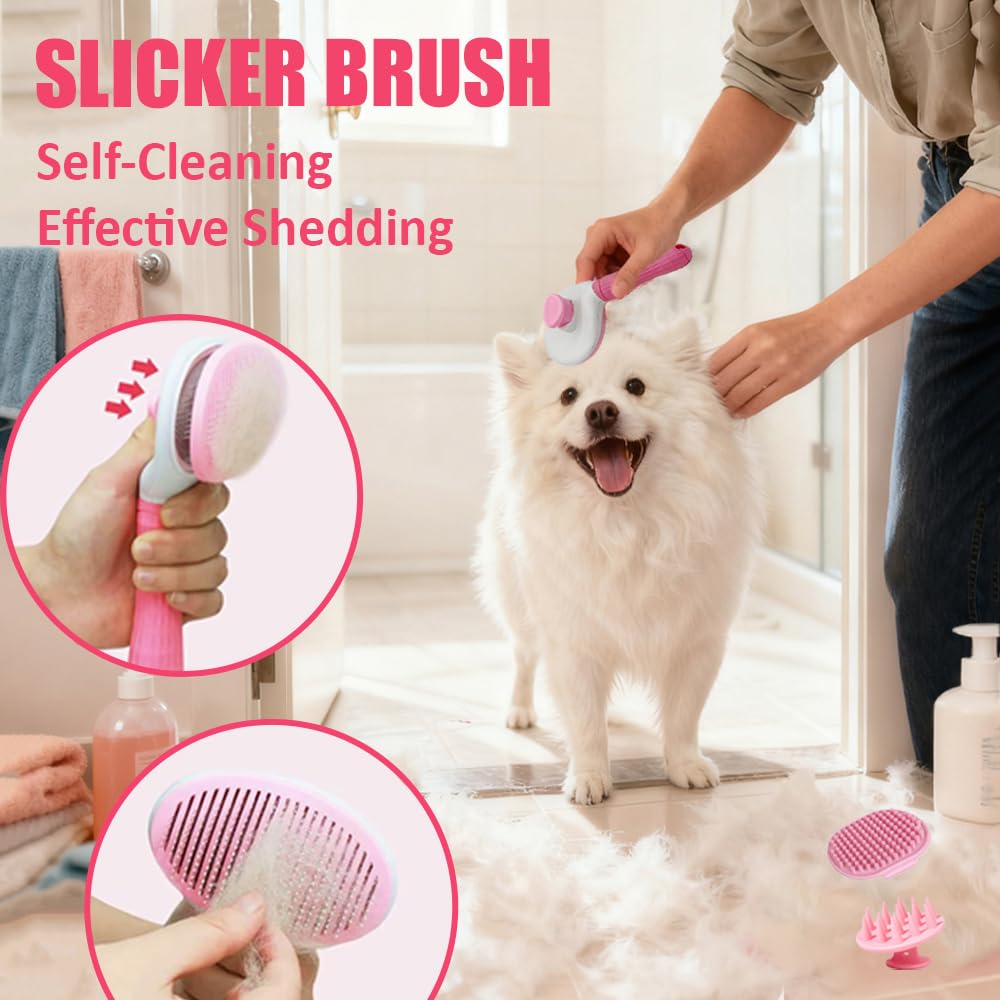 MASTER QUEEN deshedding brush for short hair removes loose fur during grooming
