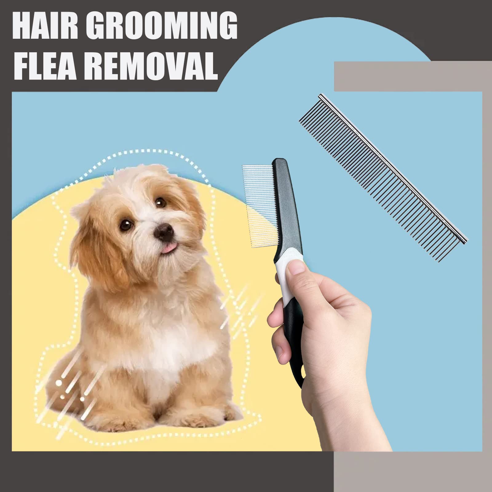MASTER QUEEN grooming comb gray, helps tidy knots and stray hairs.