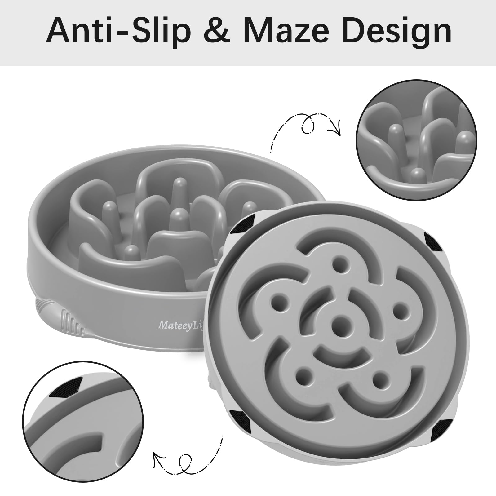 MateeyLife 4-cup capacity bowl supports dry, wet, or raw meals safely