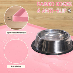MateeyLife non-slip dog bowl mat with dotted surface for steady feeding.