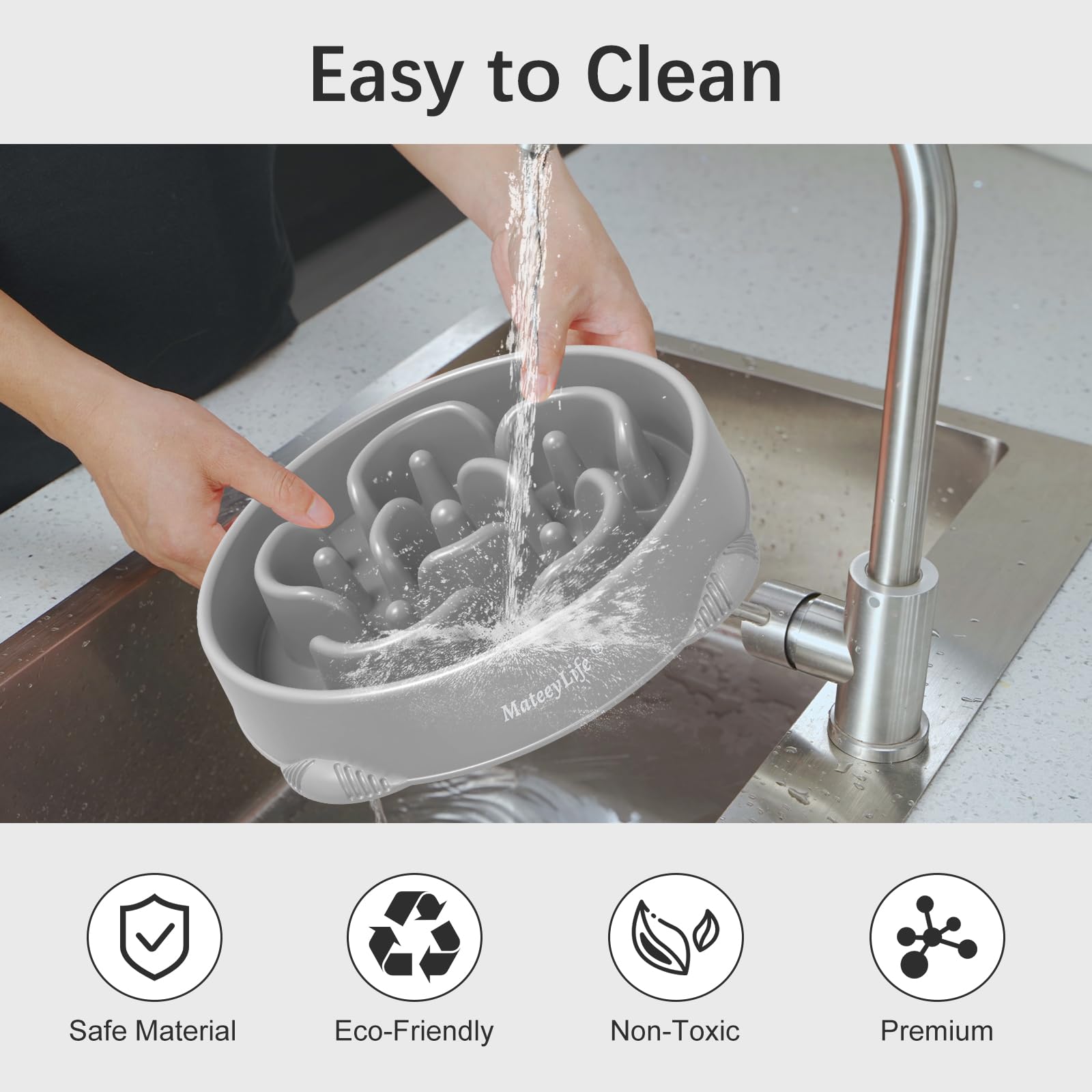 MateeyLife dishwasher-safe slow feeder bowls simplify cleanup after meals