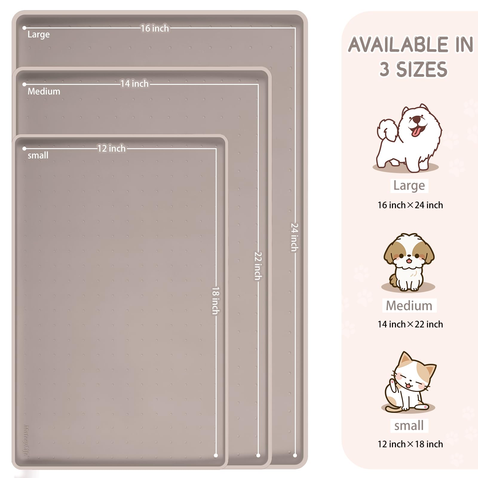 MateeyLife dog bowl mat rolled up for travel easy to carry.