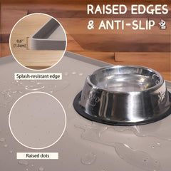 MateeyLife food mat with 0.6-inch raised edge contains spills.
