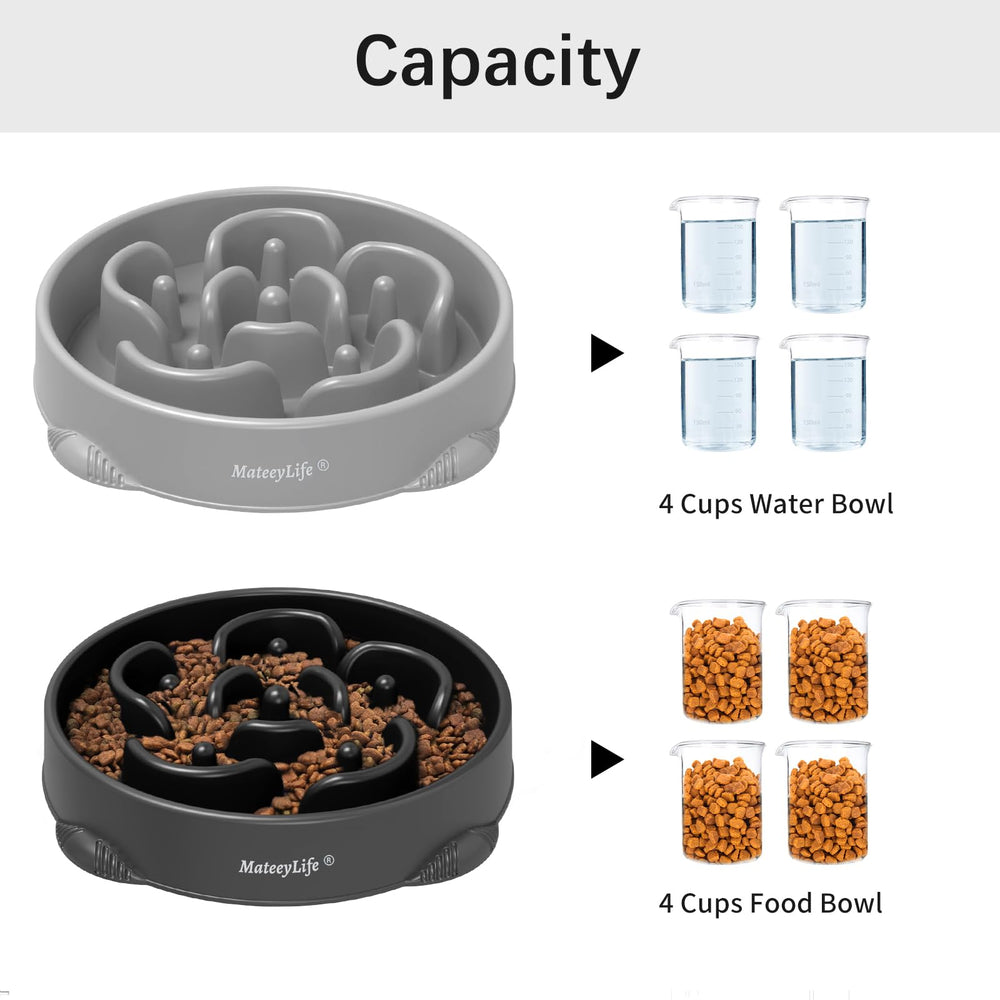 MateeyLife large-breed dog bowls hold up to 4 cups for substantial meals