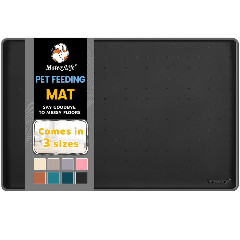 MateeyLife silicone cat and dog food mat folded edge highlights portability and travel-friendly design.