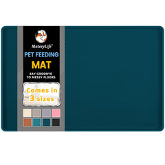 MateeyLife silicone cat and dog food mat with raised edge prevents spills