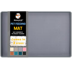 MateeyLife silicone cat and dog food mat with waterproof surface for spill containment.