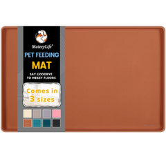 MateeyLife silicone cat & dog food mat with waterproof surface protects floors from spills