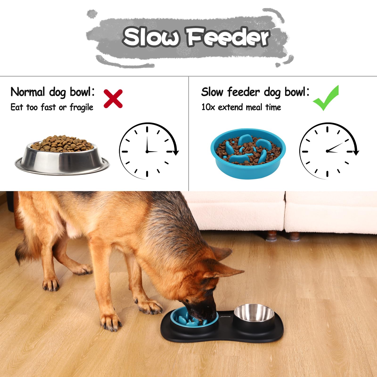 MateeyLife stainless steel water bowl offers easy cleaning and hydration.