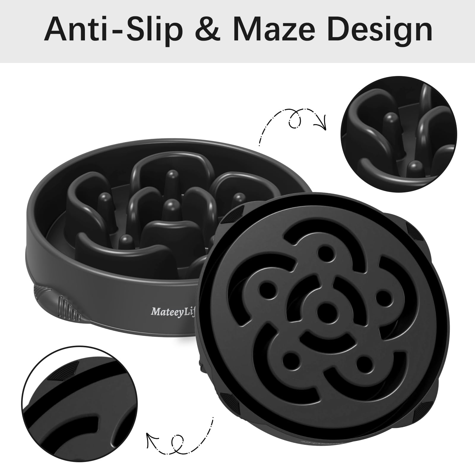 MateeyLife top-rack dishwasher-safe feeder bowl for easy cleaning.