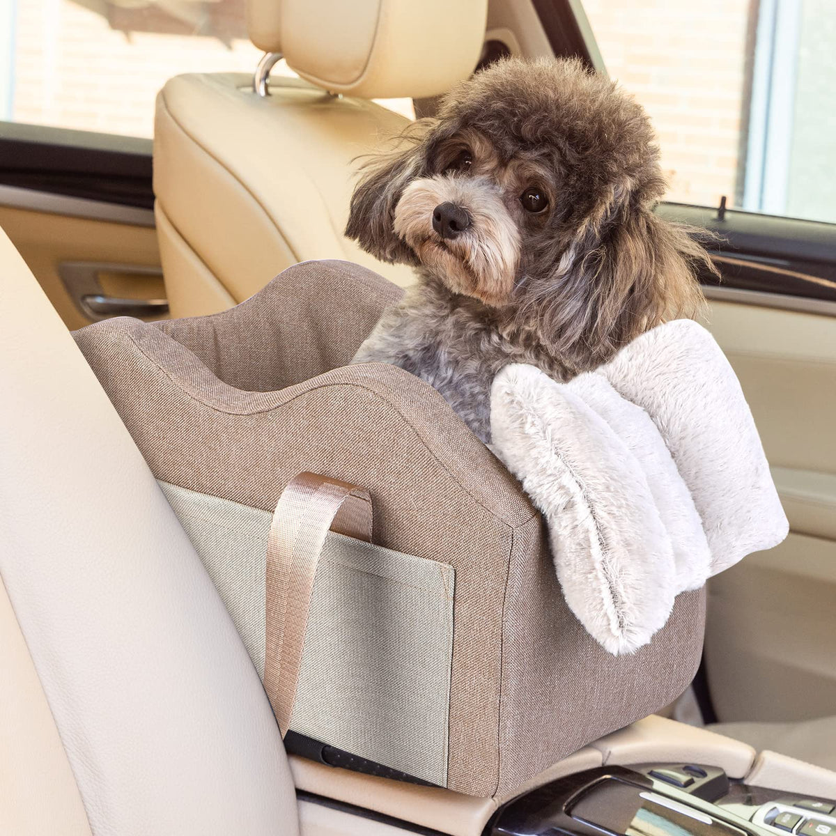 matsofamic dog car seat center console ready, safe travel for small dogs