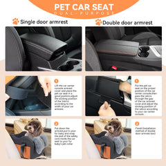 Matsofamic dog car seat with Velcro base for stable fit.