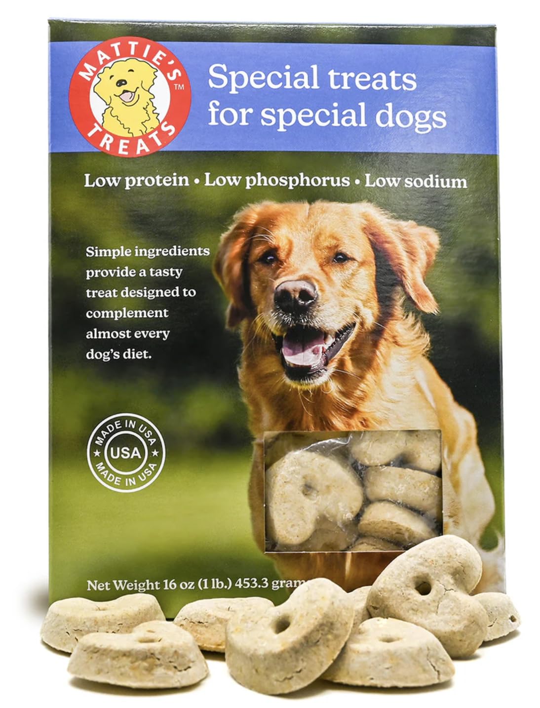 Mattie's Treats 1lb box shown for easy daily rewards