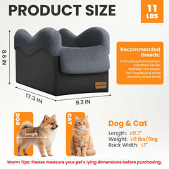 Mavora Max dog seat with center-console and safety tethers for quick-clip harness