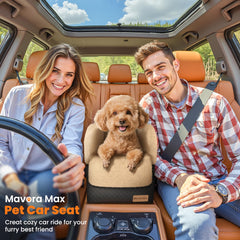 Mavora Max SUV-dog-seat-in-use demonstrates versatile, travel-ready companionship.