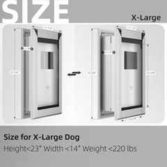 MAVRICFLEX aluminum alloy dog door side view highlights strength for large dogs.