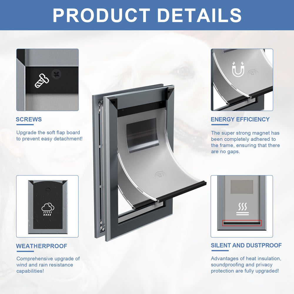 MAVRICFLEX dimensions label emphasizes flap opening and door-fit range