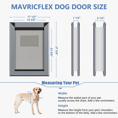 MAVRICFLEX heavy-duty XL dog door side view highlighting sturdy profile and weather seal