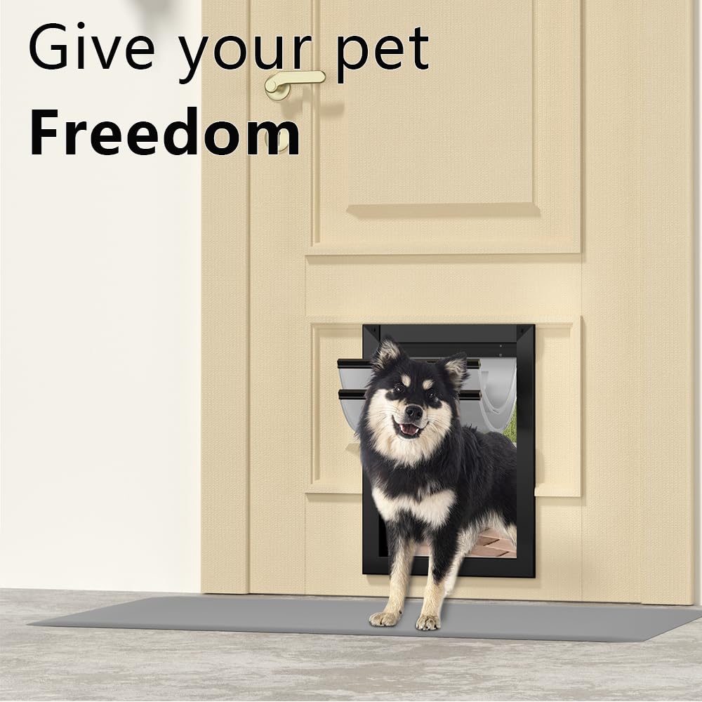 MAVRICPOWER dog door double locking panels offer adjustable entry and weather control