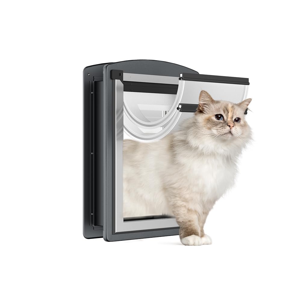 MAVRICPOWER steel large cat door exterior shows durable weather-ready pet entry