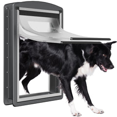 MAVRICPOWER steel XL dog door exterior view demonstrates durable, weatherproof exterior.