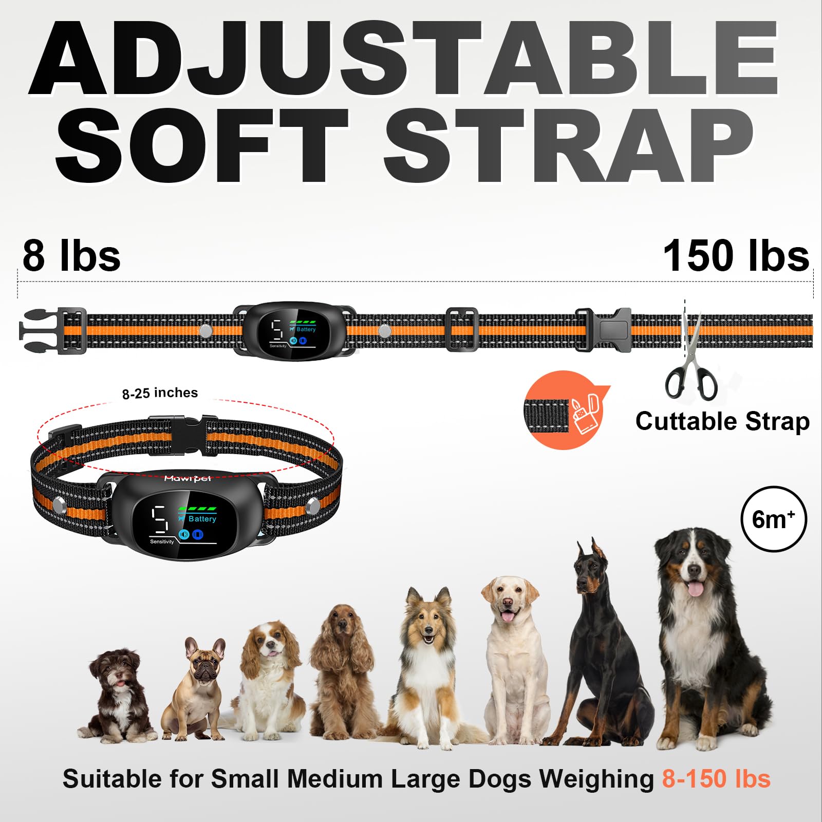 MawrPet adjustable nylon strap ensures secure fit across sizes.