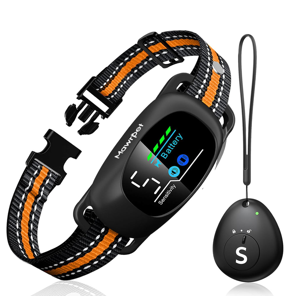 MawrPet Upgraded anti-bark collar front view for comfortable daily training.