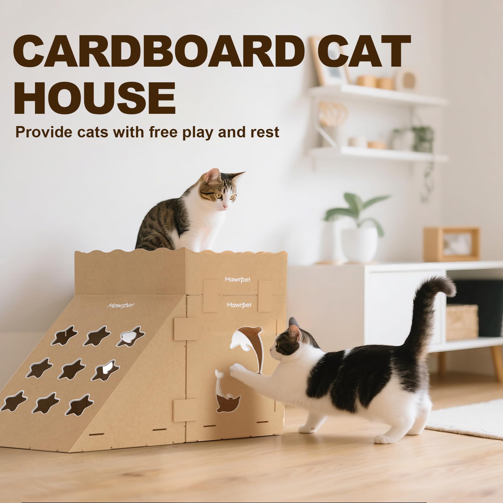 Mawrpet cat-house decoration-ready-paint-stickers invites personalization and creative engagement.