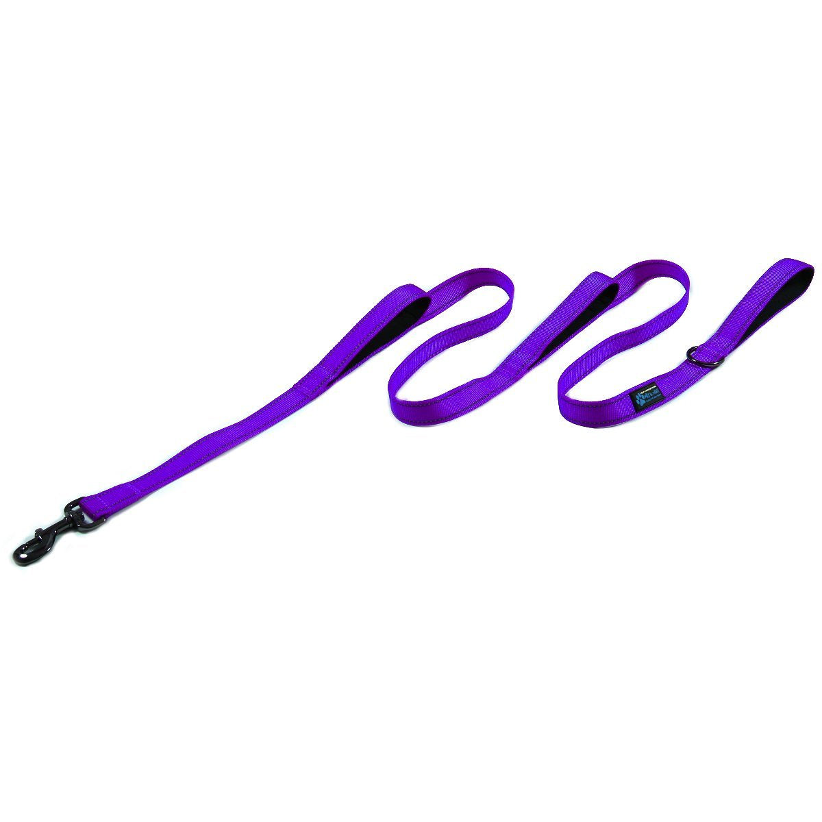 Max and Neo heavy-duty reflective triple-handle leash with padded neoprene handles for night visibility.