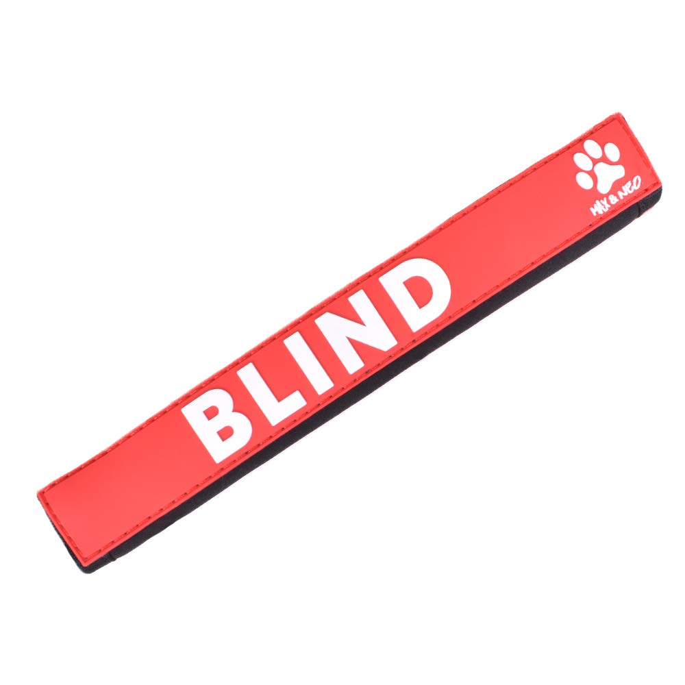 Max and Neo leash sleeve blind side view highlights high visibility messaging during public outings.