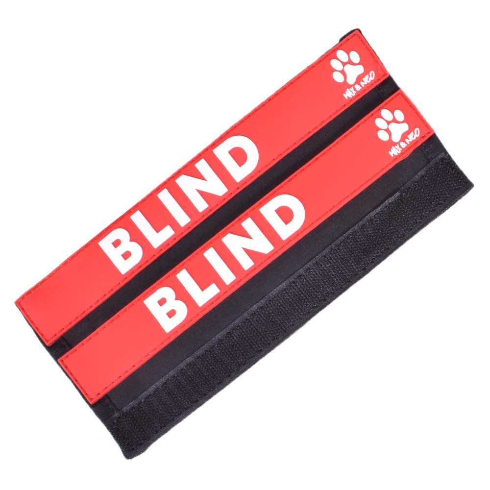 Max and Neo leash sleeve blind text display emphasizes rescue donations and event messages.