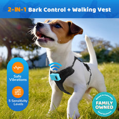 Max Barks bark control vest close-up showing micro-vibration technology for calm training.