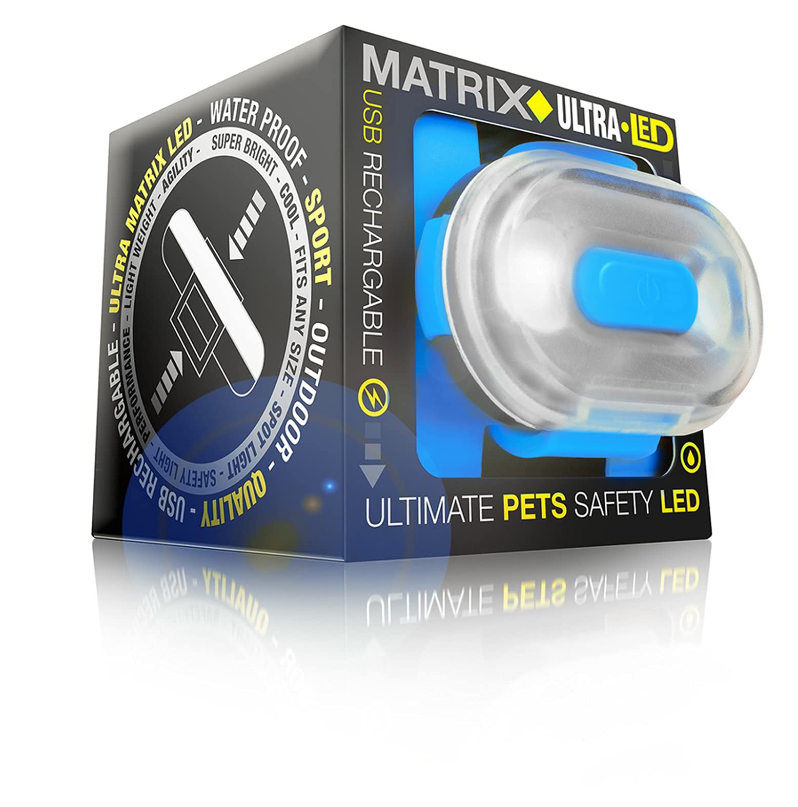 Max & Molly LED light mounted on harness for hands-free safety.