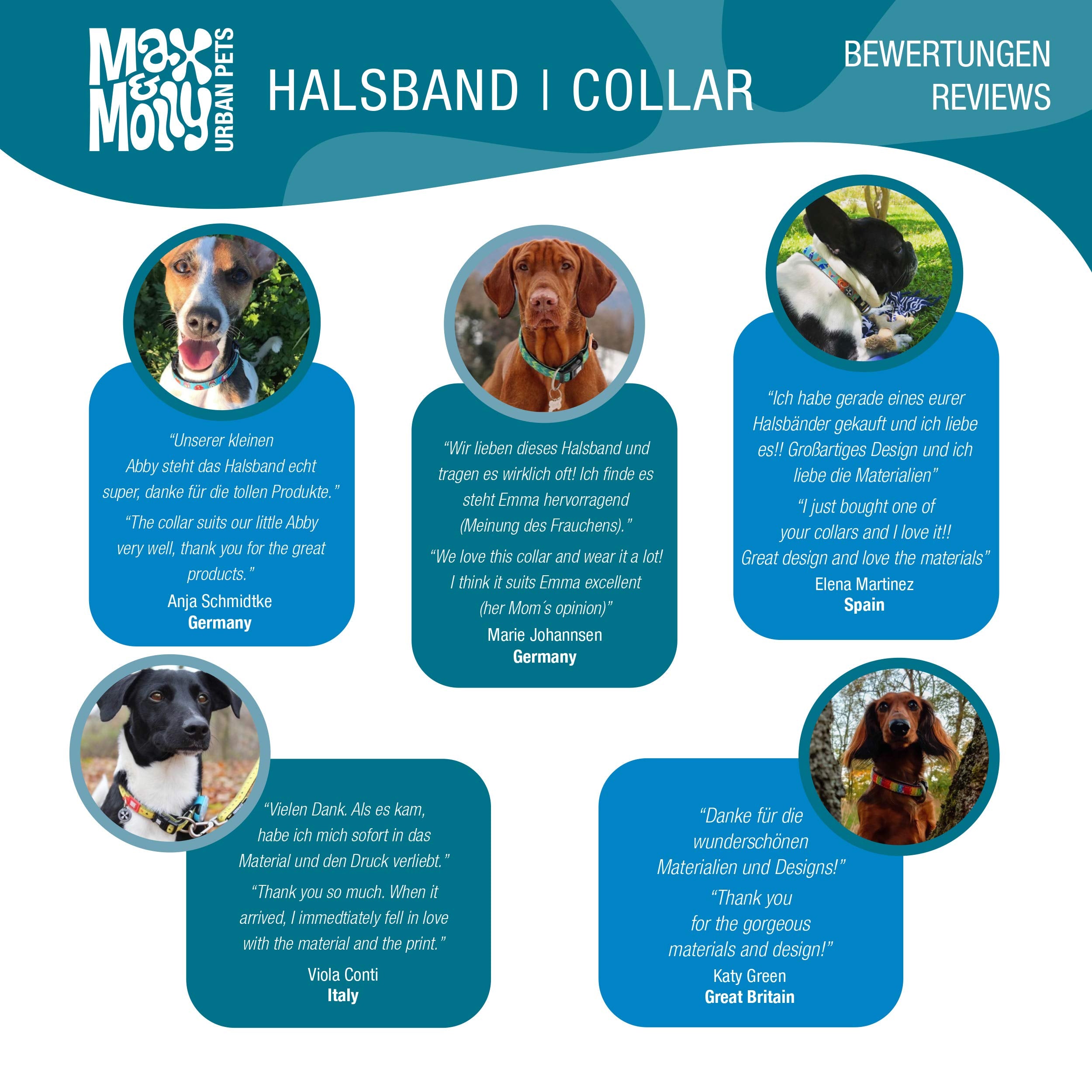Max & Molly mosaic medium collar adds stylish personality to everyday adventures.