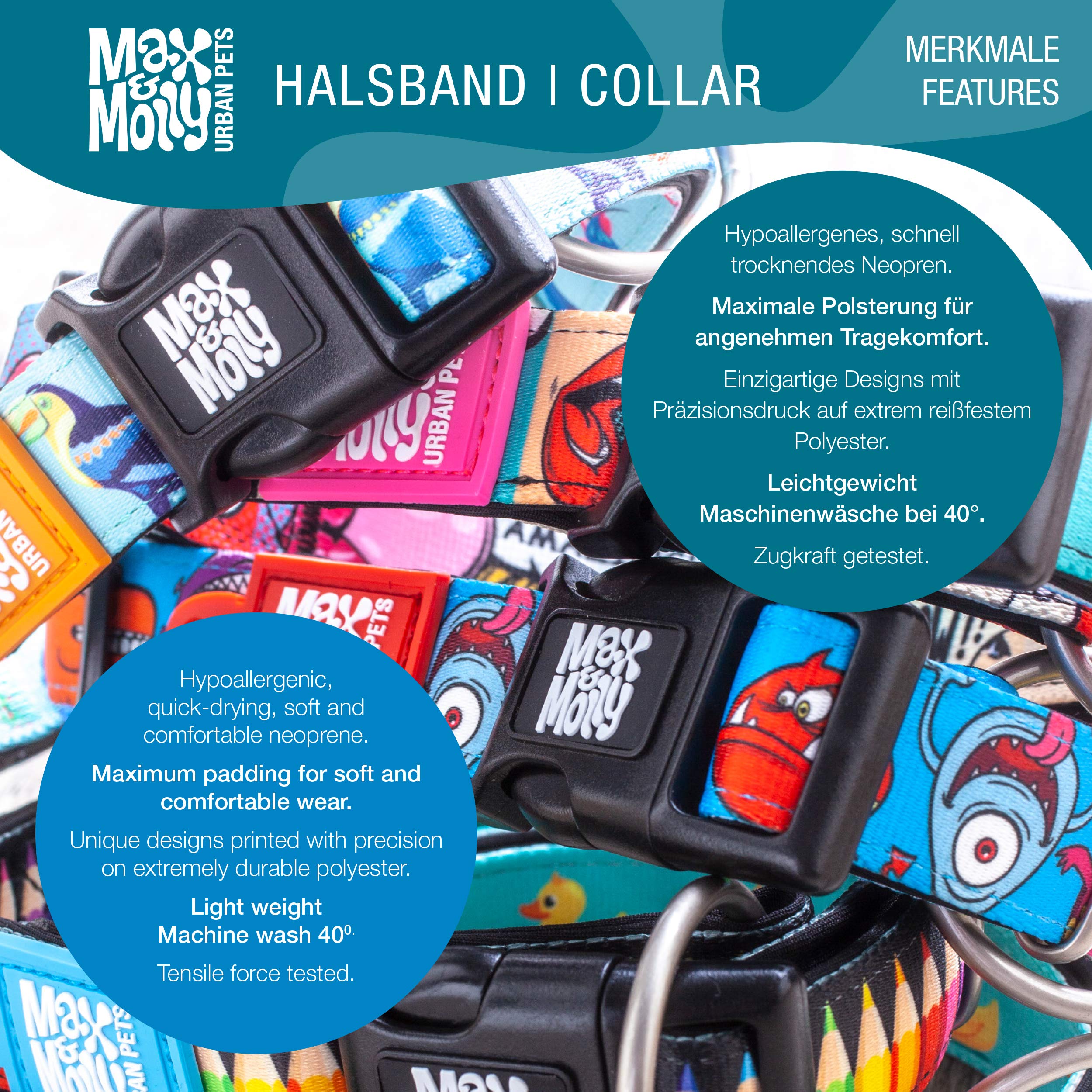 Max & Molly waterproof durable materials showing long-lasting daily use