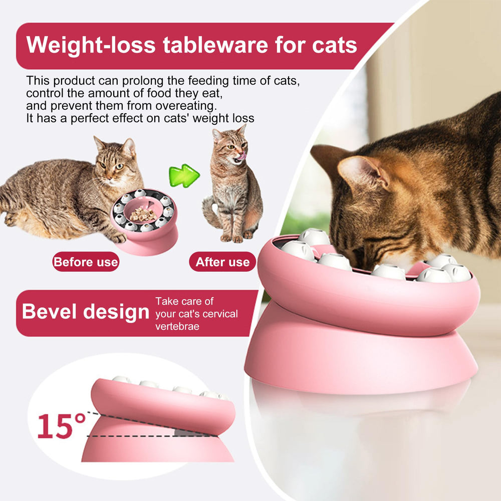 MaxcGear cat feeder with non-slip base stable mealtime reduces spills