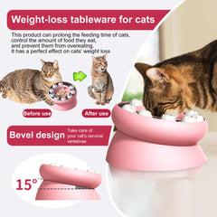 MaxcGear cat feeder with non-slip base stable mealtime reduces spills