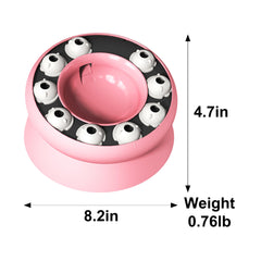 MaxcGear cat feeder tilted 15 degrees pink protects cervical spine during meals