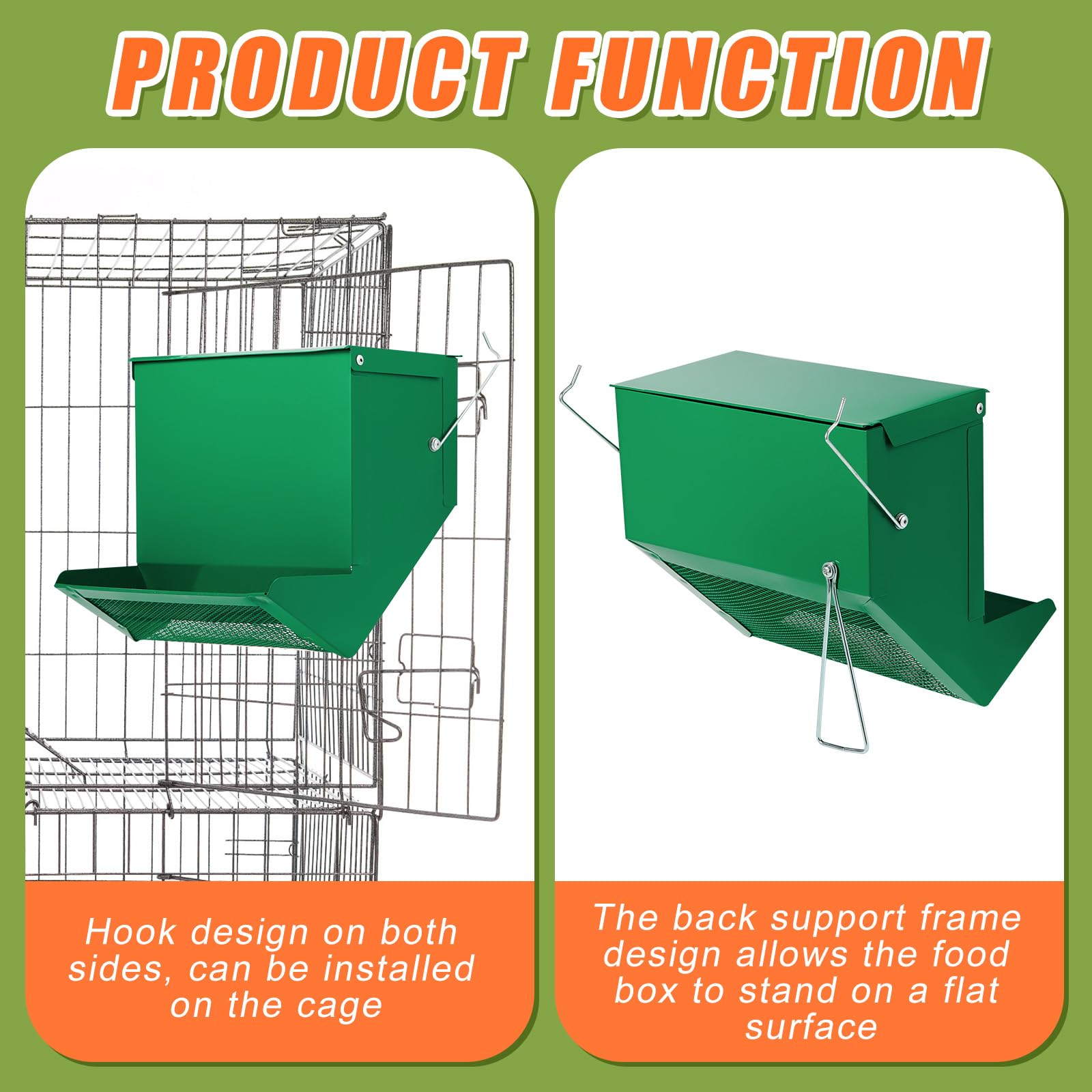 Maxcheck rabbit-feeder-stand-flat-green can sit securely on flat surfaces.