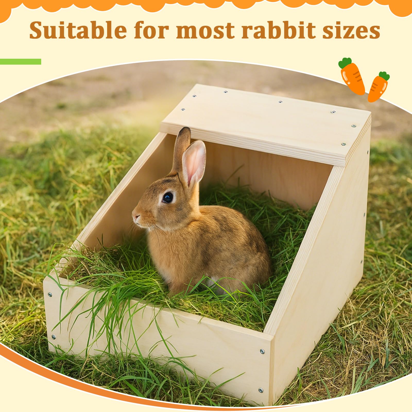 Maxcheck rabbit nesting box baby nest area showcases space for litters and young rabbits.