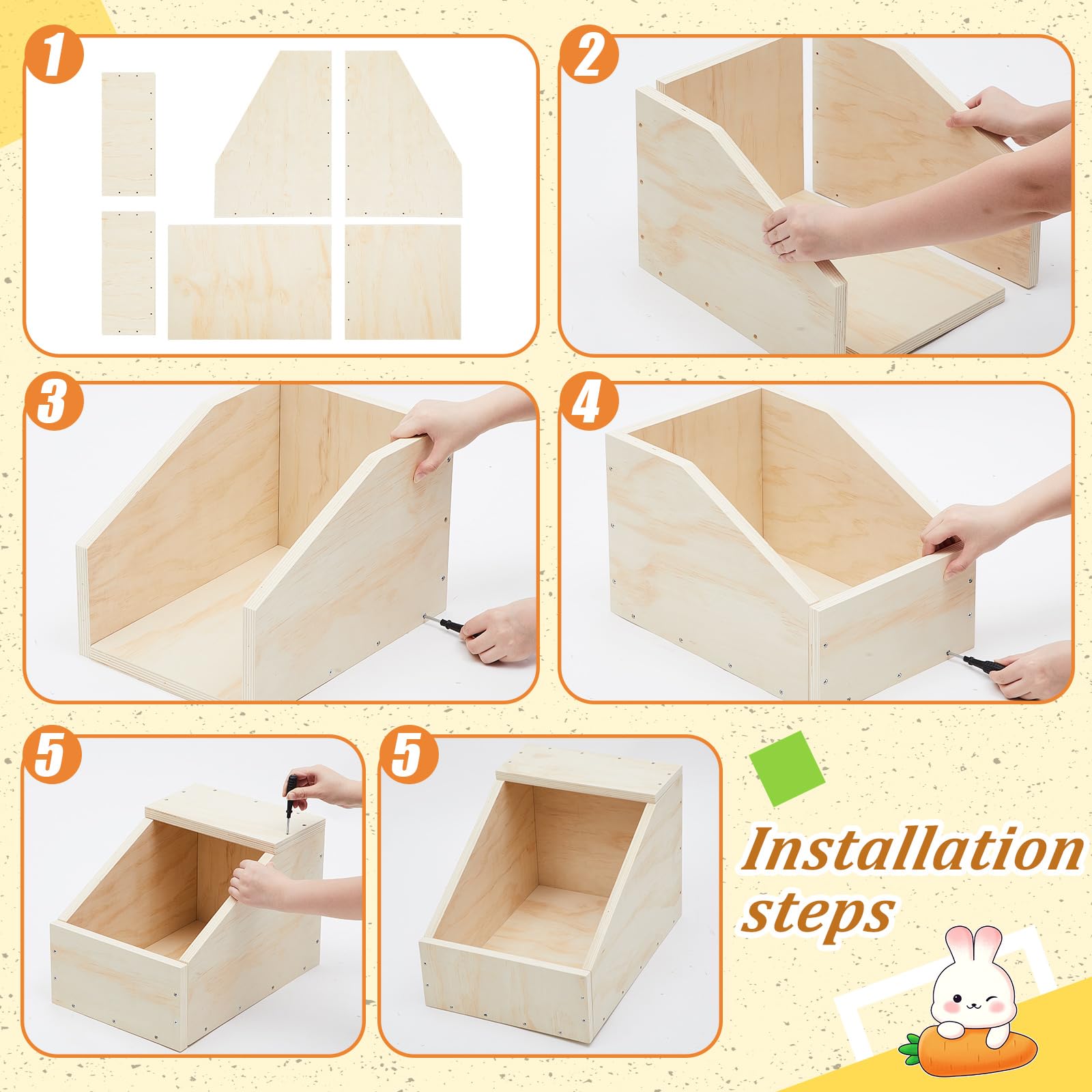 Maxcheck rabbit nesting box easy-clean surface for quick maintenance after use.