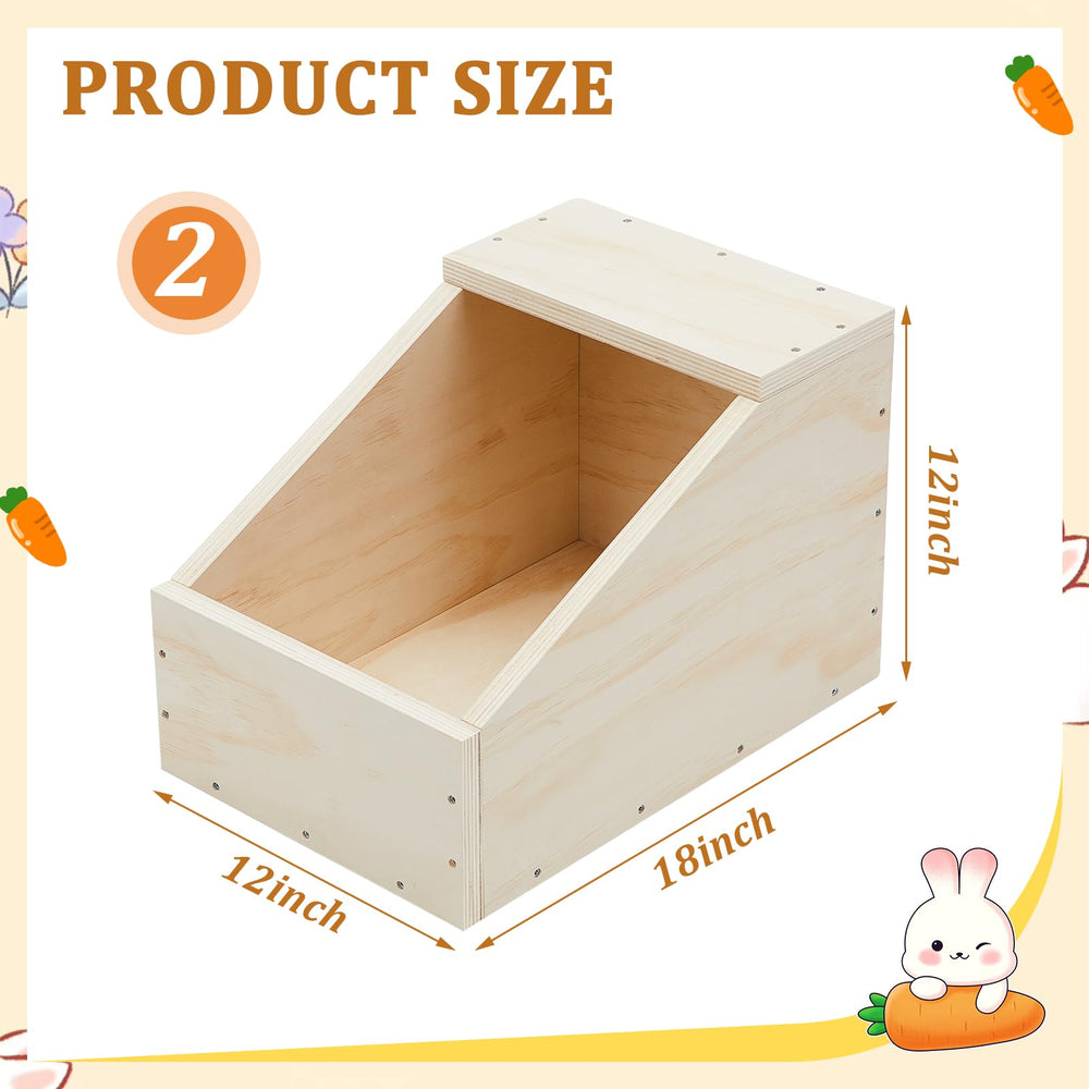 Maxcheck wood rabbit nesting box inside view highlights secure burrow-like rest.