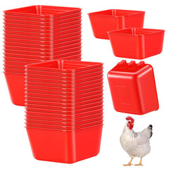 Maxdot 20-pcs cage cups red hanging setup for easy feeding on a wire cage